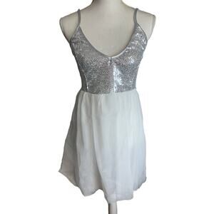 Sparkle Sliver and White Dress